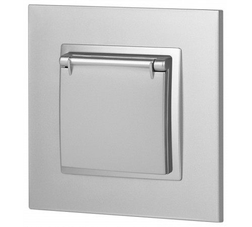 Розетка с заземлением и со шторкой, без рамки с крышкой Эра Эра Elegance 14-2103-03