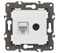 ТВ-розетка и розетка Ethernet RJ-45 без рамки Эра Эра Elegance 14-3110-01