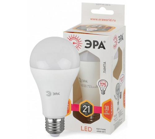 Лампа светодиодная Эра Стандарт LED A65-21W-827-E27
