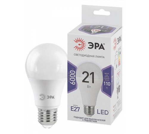 Лампа светодиодная Эра Стандарт LED A65-21W-860-E27