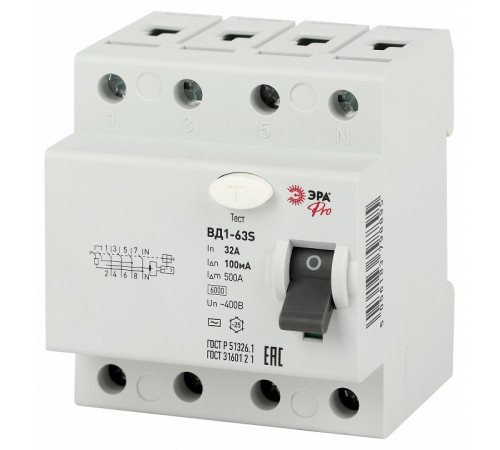 Устройство защитного отключения 4P Эра ВД1-63S NO-902-154