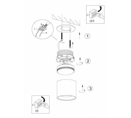 Накладной светильник Эра OL8 GX53 WH/GD Б0048536