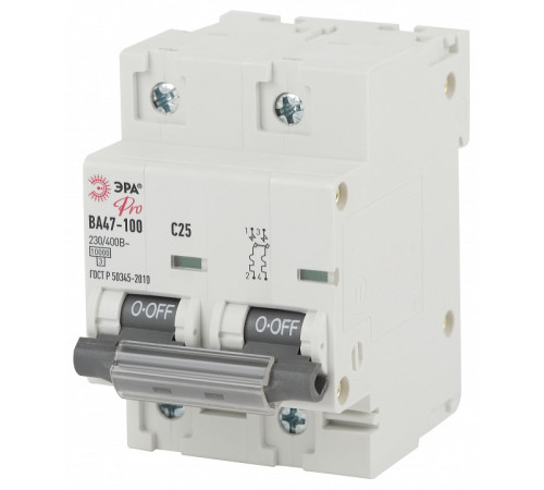 Автоматический выключатель 2P Эра ВА47-100 NO-902-273