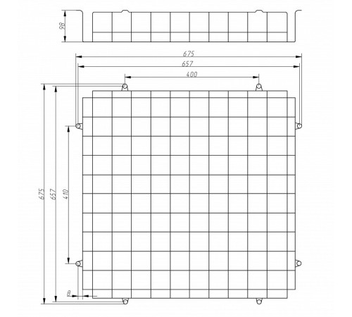 Решетка защитная для светильников Эра SPO-BAR-650-650