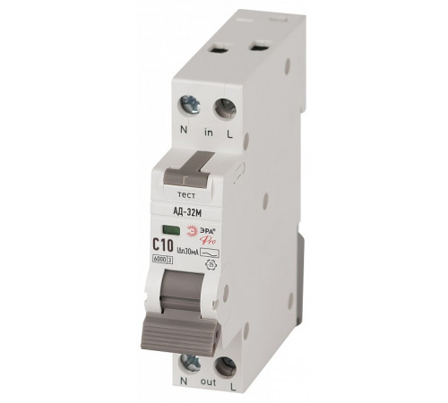 Дифференциальный автоматический выключатель электронный 1P+N Эра АД-32 DM32E2C10AC30
