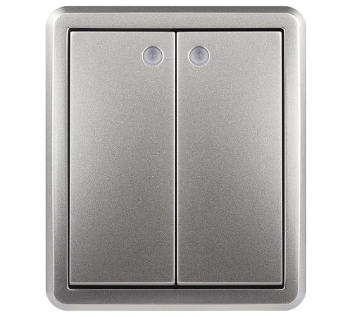 Выключатель двухклавишный с подсветкой Эра Эра Эксперт 11-1205-03