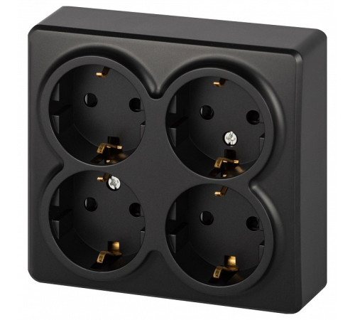 Розетка четверная с заземлением и со шторками Эра Эра Эксперт 11-2211-05