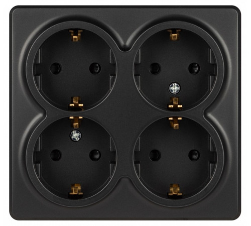 Розетка четверная с заземлением и со шторками Эра Эра Эксперт 11-2211-05