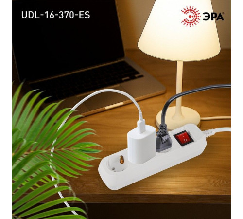 Удлинитель с выключателем Эра UDL-16-370-ES