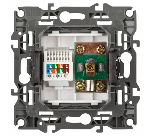 ТВ-розетка и розетка Ethernet RJ-45 без рамки Эра Эра 12 12-3110-16