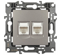 Розетка двойная Ethernet RJ-45 без рамки Эра Эра 12 12-3108-16