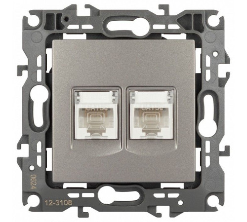 Розетка двойная Ethernet RJ-45 без рамки Эра Эра 12 12-3108-16