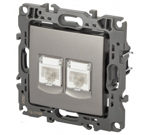 Розетка двойная Ethernet RJ-45 без рамки Эра Эра 12 12-3108-16