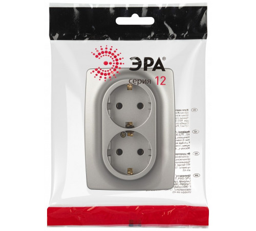 Розетка двойная без заземления Эра Эра 12 12-2106-16