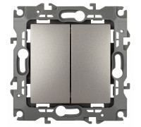 Выключатель двухклавишный без рамки Эра Эра 12 12-1104-16