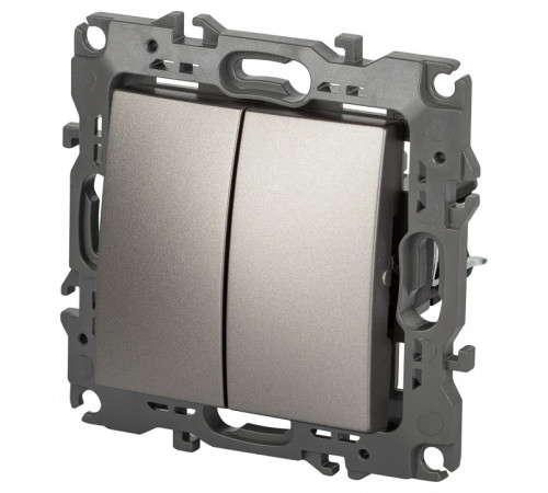 Выключатель двухклавишный без рамки Эра Эра 12 12-1104-16