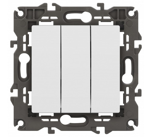 Выключатель трехклавишный без рамки Эра Эра Elegance 14-1107-01М