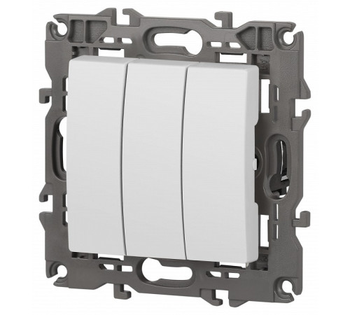 Выключатель трехклавишный без рамки Эра Эра Elegance 14-1107-01М