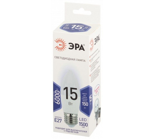 Лампа светодиодная Эра Стандарт LED B35-15W-860-E27