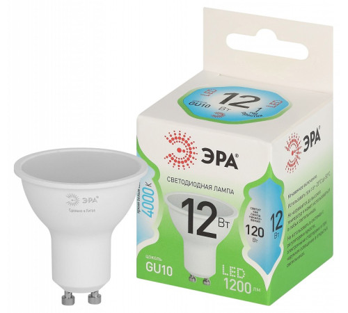 Лампа светодиодная ЭРА Green Line MR16 12 Вт GU10 4000 К LED MR16-12W-840-GU10 GL