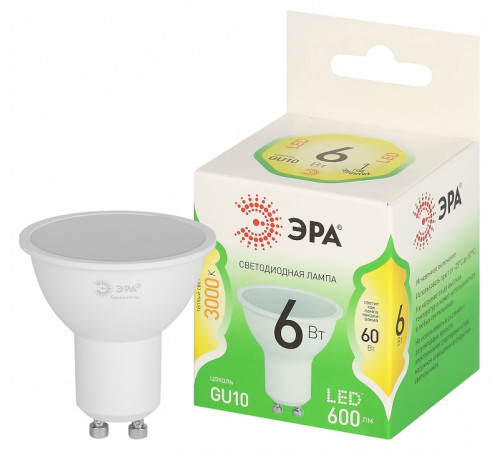 Лампа светодиодная Эра Green Line LED MR16-6W-830-GU10 GL