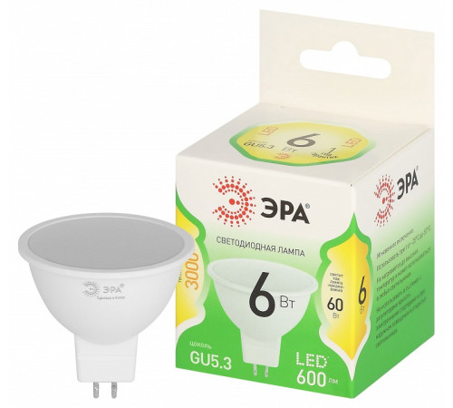 Лампа светодиодная Эра Green Line LED MR16-6W-830-GU5.3 GL