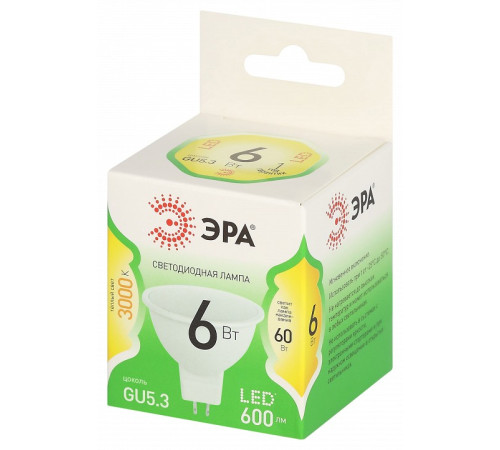 Лампа светодиодная Эра Green Line LED MR16-6W-830-GU5.3 GL