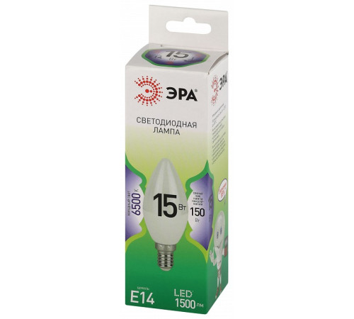 Лампа светодиодная Эра Green Line E14 15Вт 6500K LED B35-15W-865-E14 GL