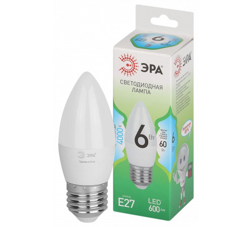 Лампа светодиодная Эра Green Line LED B35-6W-840-E27 GL