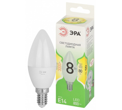 Лампа светодиодная Эра Green Line LED B35-8W-830-E14 GL