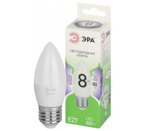 Лампа светодиодная Эра Green Line LED B35-8W-865-E27 GL