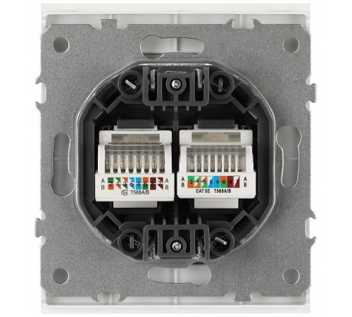 Розетка двойная Ethernet RJ-45 без рамки Эра Arktik 16-3108-01