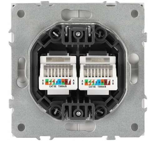 Розетка двойная Ethernet RJ-45 без рамки Эра Galaxy 15-3108-01