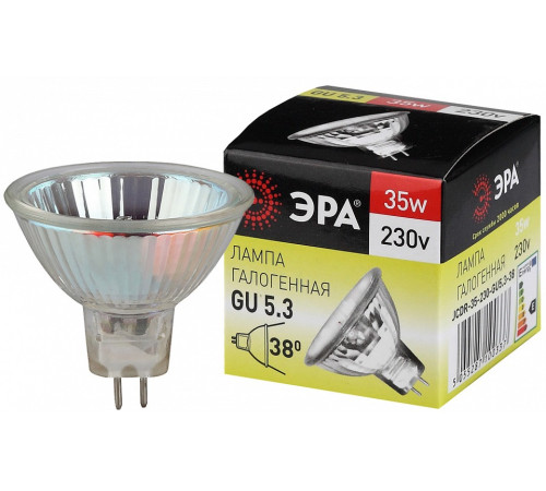Лампа галогенная ЭРА GU5.3 MR16 35 Вт 230 В GU5.3-JCDR-35W-230V-CL