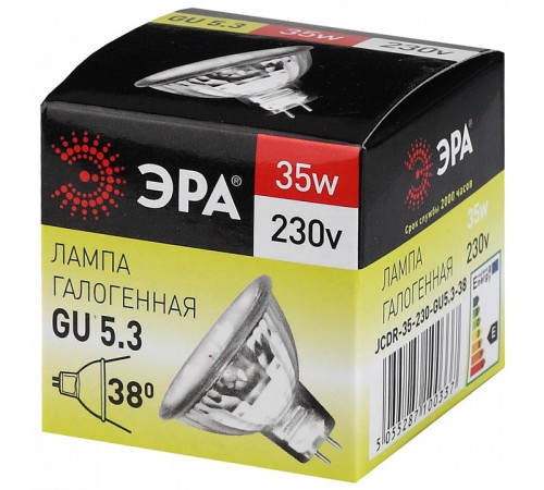 Лампа галогенная ЭРА GU5.3 MR16 35 Вт 230 В GU5.3-JCDR-35W-230V-CL