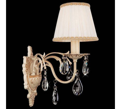 Бра Eurosvet Amelia 3637/1 белый с золотом/прозрачный хрусталь Strotskis