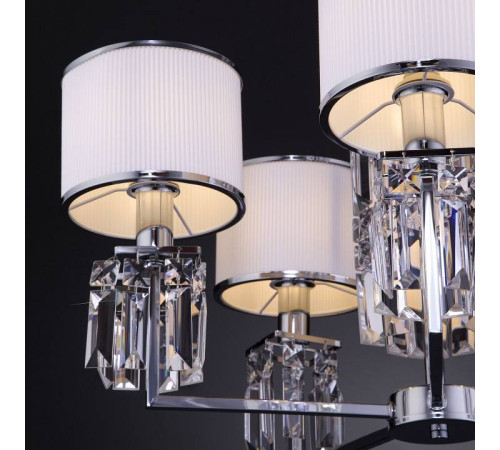 Подвесная люстра Eurosvet Zaffiro 10099/5 хром/прозрачный хрусталь Strotskis (новый абажур)