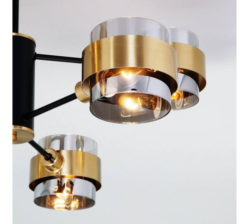 Люстра на штанге Eurosvet Arcada 70127/6 черный/дымчатый