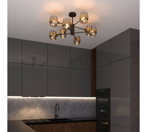 Люстра на штанге Eurosvet Arcada 70127/8 черный/дымчатый