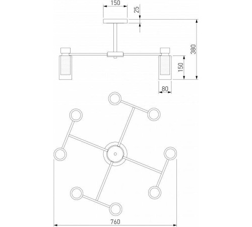 Люстра на штанге Eurosvet Amado 70115/8 белый