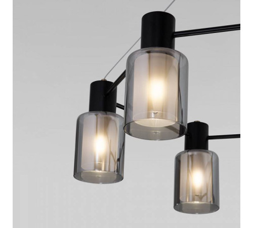 Подвесная люстра Eurosvet Notion 70219/6 черный/античная бронза