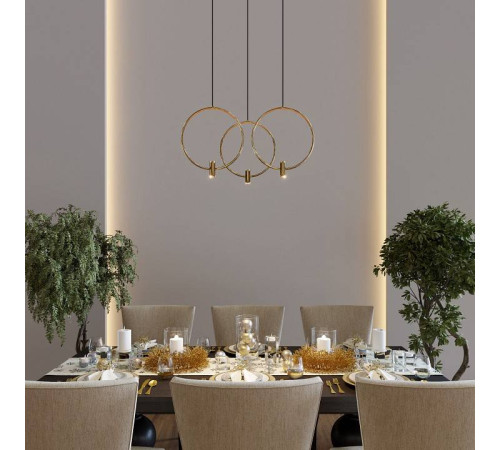 Подвесной светильник Eurosvet Layla 50257/3 LED черный/ латунь