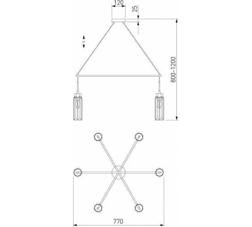 Подвесная люстра Eurosvet Gilian 60163/6 латунь