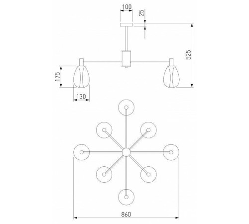 Люстра на штанге Eurosvet Magma 60175/8 латунь