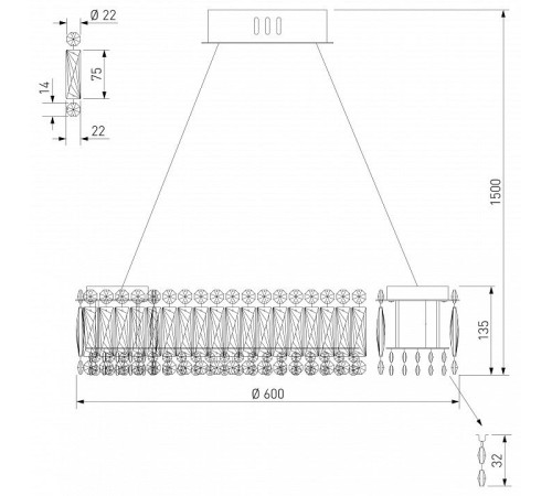 Подвесной светильник Eurosvet Iride 101007 LED хром