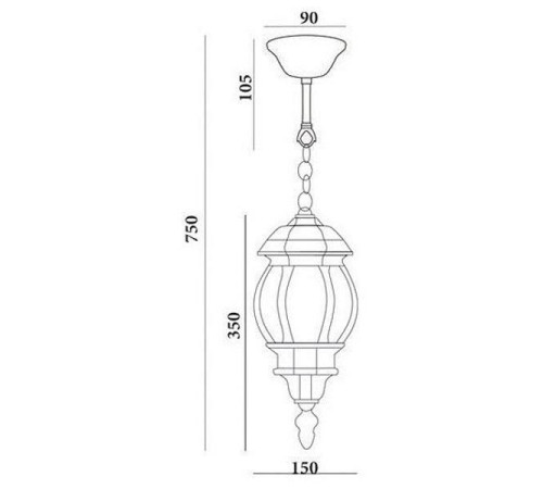 Садово-парковый подвесной светильник Feron 8105 11104