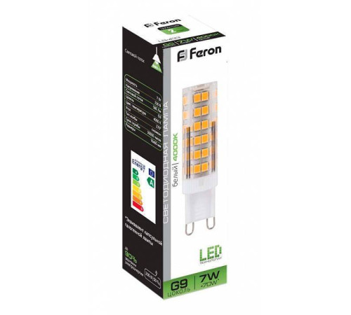 Лампа светодиодная Feron LB-433 G9 7Вт 4000K 25767