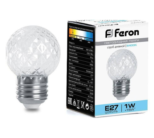 Лампа светодиодная Feron LB-377 E27 1 Вт 6400 K 38220