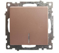 Выключатель одноклавишный с подсветкой без рамки Stekker Катрин 39591