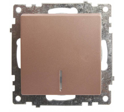 Выключатель одноклавишный с подсветкой без рамки Stekker Катрин 39591